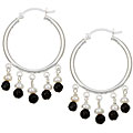 Charming Life Sterling Silver Onyx and Pearl Earrings (3-4 mm)