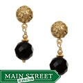 Charming Life 22k Gold Overlay Onyx Bali Earrings