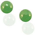 14k Yellow Gold 10-mm Genuine Green Aventurine Bead Earrings