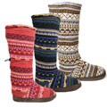 Muk Luks Women's Fairisle Knit Toggle Slipper Boots