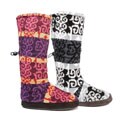 Muk Luks Women's Swirly Knit Toggle Slipper Boots