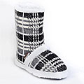 Muk Luks Women's Memory Foam Plaid Knit Sherpa Boots