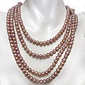 Endless Freshwater Pink Pearl Necklace (6-6.5 mm)