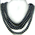 Endless Black Freshwater Pearl Necklace (5-6 mm)