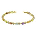 14k Yellow Gold Multi-color Gemstone Bracelet