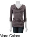 Tammy Mars Women's Draped Neck Banded Bottom Top