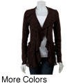 Tammy Mars Women's Striped Ruffle Front Cardigan
