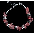 Cherry Quartz Tibetan Silver Bracelet (China)