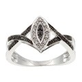 10k White Gold 1/10ct TDW Black and White Diamond Ring