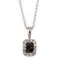 10k White Gold Black and White Diamond Necklace (J, I2)