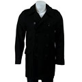 French Connection Men's Black Wool Blend Peacoat