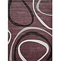 Hand-tufted Brown Circle Rug (7'6 x 9'6)