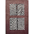 Hand-tufted Chocolate Zebra Print Rug (5' x 8')
