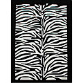 Handmade Acrylic Black & White Zebra Print Rug (5' x 8')