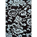 Hand-tufted Brown/Blue Acrylic Rug (7'6 x 9'6)