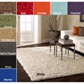Hand-woven Soft White Shag Rug (8' x 10')