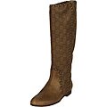 Gucci Women's Janis Brown Guccissima Flat Boots