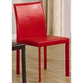 Euro Design Red Leather Dining Chairs (Set of 4)