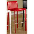 Euro Design Red Leather Barstools (Set of 2)