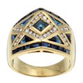  Encore by Le Vian 14k Gold Sapphire/ 3/8ct TDW Diamond Ring (M-N, SI2-SI3)