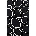 Hand-tufted Modern Rock Black Geometric Wool Rug (5' x 8')