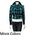 Last Kiss Women's Knit Collar Plaid Jacket