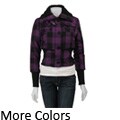 Last Kiss Junior's Knit Collar Plaid Jacket