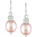 Sterling Silver Pink Freshwater Pearl Hook Earrings (9-10 mm)