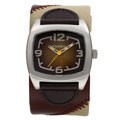 Fossil Men's Leather and Canvas Patchwork Strap Watch