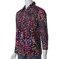 Ninety Women's Long-sleeve Pintucked Purple Blouse