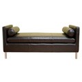 Roscoe Espresso Brown Bench/ Bed End with Two Pillows