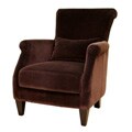 Velvet-like Dark Brown Club Chair