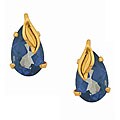 14k Yellow Gold Mystic Neptune Garden Topaz Leaf-accent Studs
