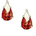 14k White Gold Twilight Topaz Leaf-accent Studs