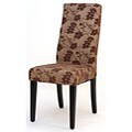 Curved-back Floral Fabric Side Chairs (Set of 2)