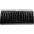 Isabella Adams Black Leather and Crystal Clutch