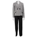 Isabella Suits Women's Black/ White Houndstooth Pant Suit