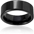Black-plated Tungsten Carbide Polished Pipe-cut Ring
