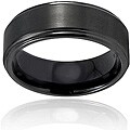 Black-plated Tungsten Carbide Ridged-edge Ring