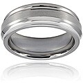 Tungsten Carbide Grooved Brushed and Polished Ring