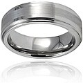 Tungsten Carbide Ridged-edge Brushed and Polished Ring