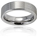 Tungsten Carbide Intricate Laser Design Flat Polished Ring (6 mm)