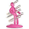 The Ex 5pc Knife Set with Unique Pink Holder designed by Raffaele Iannello (Pack of 2)