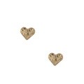 14k Gold Diamond-cut Heart Stud Earrings