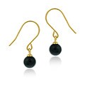 14k Gold Onyx Dangle Earrings