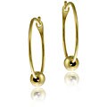 14k Gold Ball Hoop Earrings