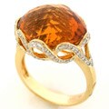 18k Yellow Gold Citrine and 1/3ct TDW Diamond Ring (G-H, SI1)