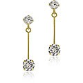 14k Gold Cubic Zirconia Dangle Earrings