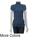 Colourworks Women's Ruched Short-sleeve Turtleneck
