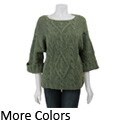Colourworks Women's Cable Knit Short-sleeve Sweater